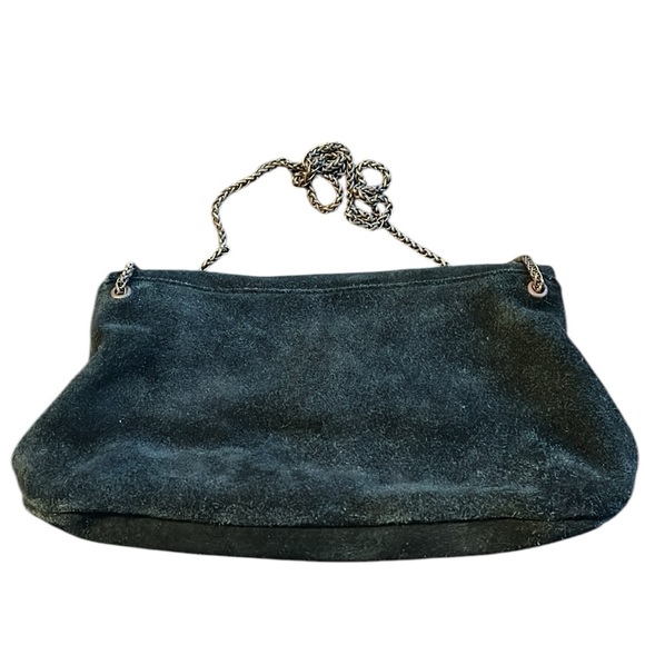 Free People Navy Suede Chain Link Cross Body purse - Picture 2 of 6